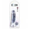 TRANSPARENT DILDO WITH KING COCK TESTICULOS 18 CM (7") - 1